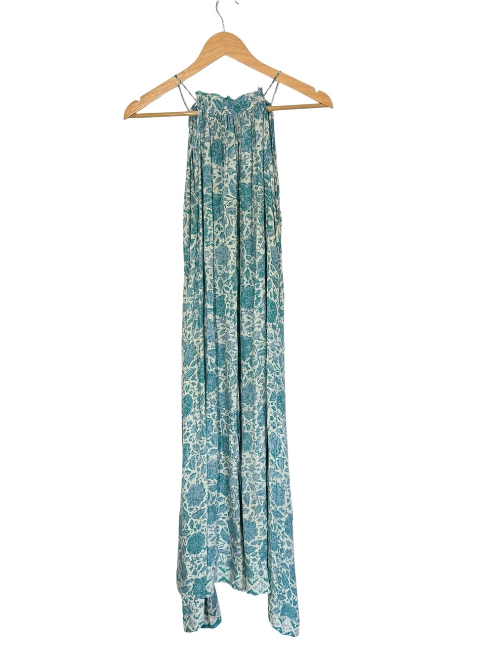 Natalie Martin Marlien Dress Geranium Print Jade  Floral Tassel Split Neck S - Picture 3 of 7